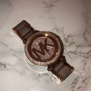 Michael Kors Rose Gold Rhinestone Watch